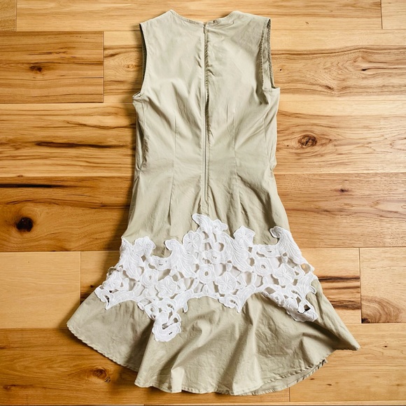 Derek Lam Khaki Lace V-Neck Dress Like New - Picture 15 of 16